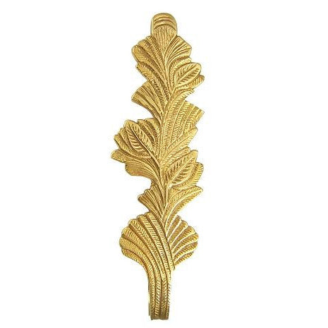 Copper Mountain Hardware Solid Brass Curtain Tie Back - Oriental Leaves Style (Polished Brass Finish)