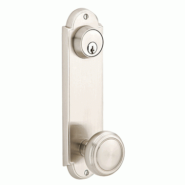 EMTEK Solid Brass Delaware Single Keyed Style Passage Entryway Set (Brushed Nickel Finish)