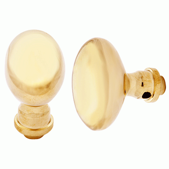 COPPER MOUNTAIN HARDWARE Solid Brass Egg Door Knobs Spare Set with Spindle (Polished Brass)