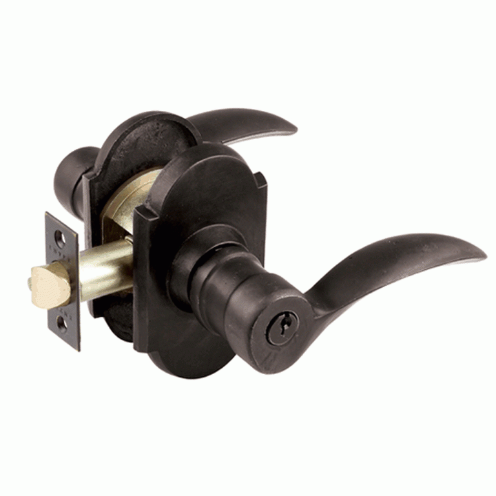 EMTEK Solid Brass Durango Key In Door Lever with #1 Rosette