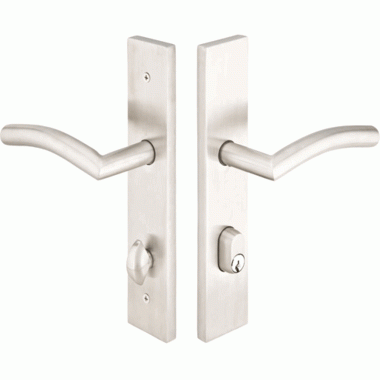 EMTEK Solid Brass Euro Keyed Style Multi Point Lock Trim (Brushed Nickel Finish)