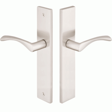 EMTEK Solid Brass Euro Style Dummy Pair Multi Point Lock Trim (Brushed Nickel Finish)