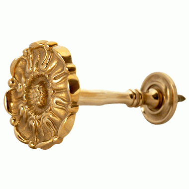 Copper Mountain Hardware Solid Brass Floral Style Curtain Tie Back (Polished Brass Finish)