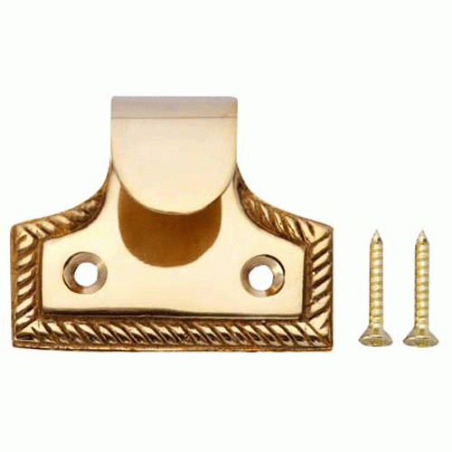 Copper Mountain Hardware Solid Brass Georgian Roped Sash Lift (Lacquered Brass Finish)