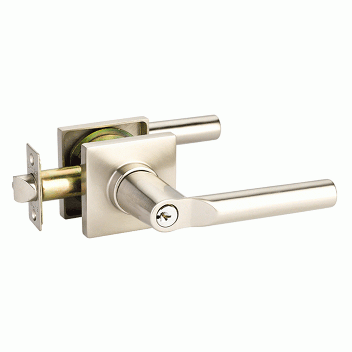 EMTEK Emtek Solid Brass Hanover Key In Door Lever with Square Rosette (Several Finish Options)