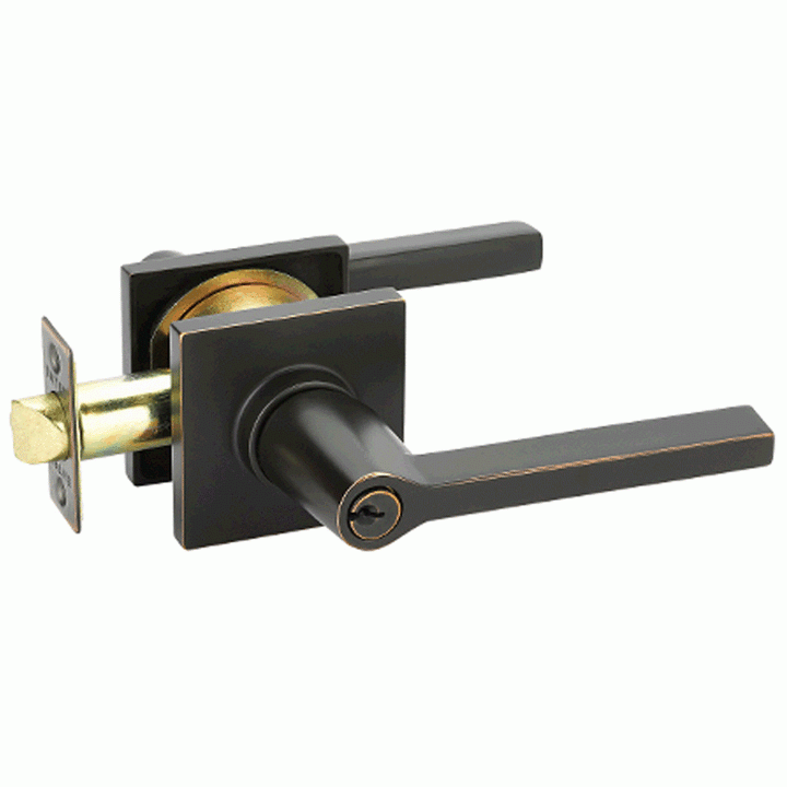 EMTEK Emtek Solid Brass Hanover Key In Door Lever with Square Rosette (Several Finish Options)