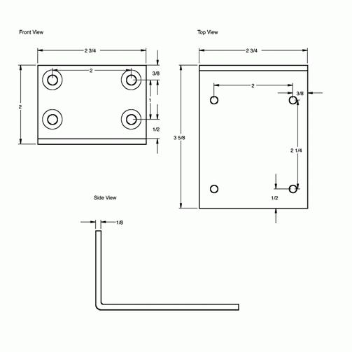 DELTANA Solid Brass Jamb Bracket (Brushed Chrome Finish)