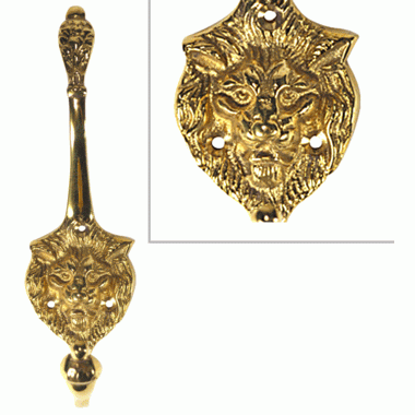 COPPER MOUNTAIN HARDWARE Traditional Solid Brass Lion Head Coat Hook (Polished Brass Finish)