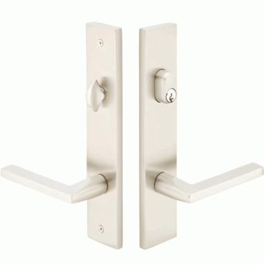 EMTEK Solid Brass Modern Keyed Style Multi Point Lock Trim (Brushed Nickel Finish)