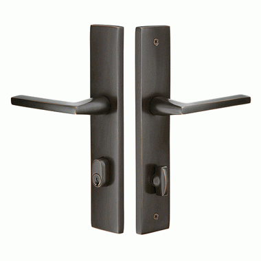 EMTEK Solid Brass Modern Rectangular Style Stretto Passage Entryway Set (Oil Rubbed Bronze Finish)