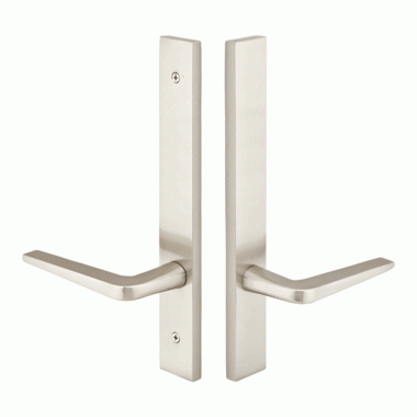 EMTEK Solid Brass Modern Style Dummy Pair Multi Point Lock Trim (Brushed Nickel Finish)