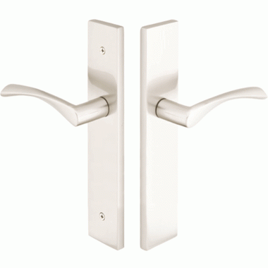 EMTEK Solid Brass Modern Style Dummy Pair Multi Point Lock Trim (Brushed Nickel Finish)