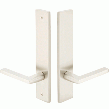 EMTEK Solid Brass Modern Style Dummy Pair Multi Point Lock Trim (Brushed Nickel Finish)