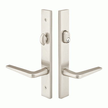 EMTEK Solid Brass Modern Keyed Style Multi Point Lock Trim (Brushed Nickel Finish)