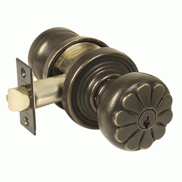 EMTEK Solid Brass Petal Key In Door Knob with #12 Rosette