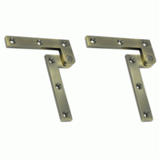 3 7/8 x 5/8 x 1 5/8 Inch Solid Brass Pivot Hinge (Antique Brass Finish) DELTANA