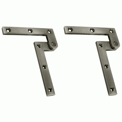 DELTANA 4 3/8 x 5/8 x 1 7/8 Inch Solid Brass Pivot Hinge (Antique Nickel Finish)