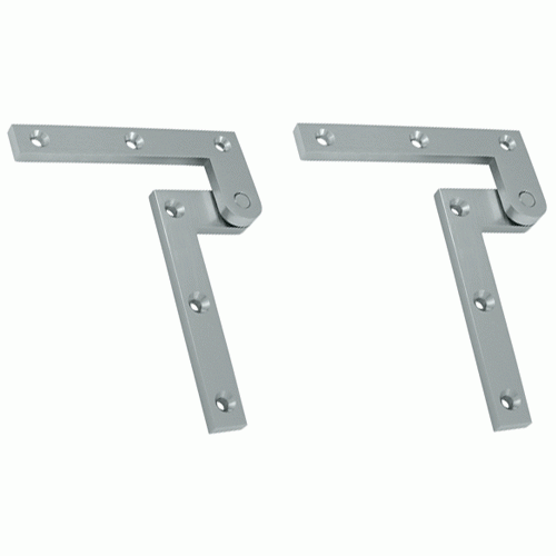 4 3/8 x 5/8 x 1 7/8 Inch Solid Brass Pivot Hinge Brushed Chrome Finish DELTANA