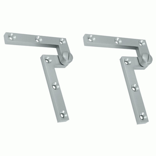 DELTANA 4 3/8 x 5/8 x 1 7/8 Inch Solid Brass Pivot Hinge (Brushed Chrome Finish)