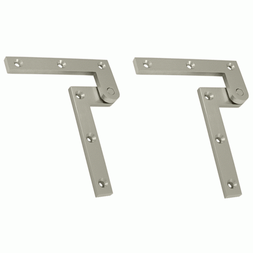 DELTANA 4 3/8 x 5/8 x 1 7/8 Inch Solid Brass Pivot Hinge Brushed Nickel Finish