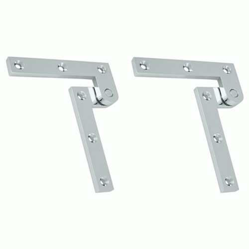 3 7/8 x 5/8 x 1 5/8 Inch Solid Brass Pivot Hinge (Chrome Finish) DELTANA