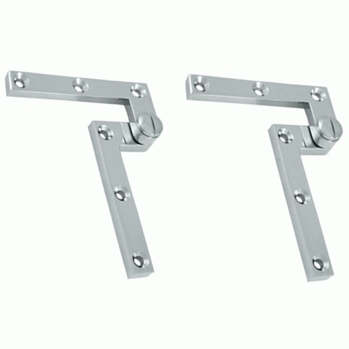 DELTANA 4 3/8 x 5/8 x 1 7/8 Inch Solid Brass Pivot Hinge (Chrome Finish)