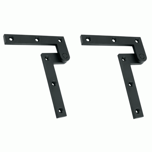 DELTANA 4 3/8 x 5/8 x 1 7/8 Inch Solid Brass Pivot Hinge (Paint Black Finish)