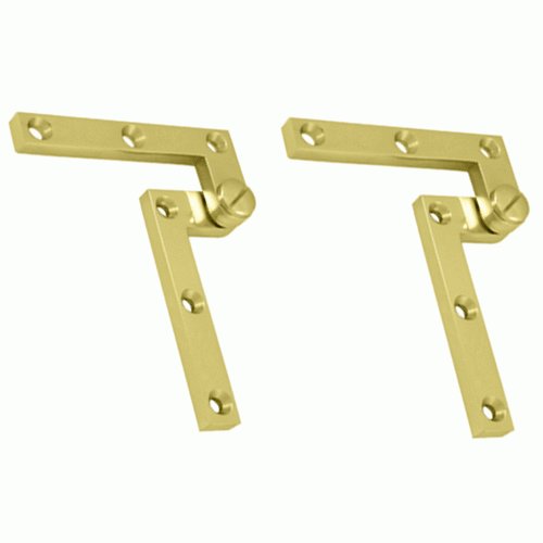 DELTANA 4 3/8 x 5/8 x 1 7/8 Inch Solid Brass Pivot Hinge (Polished Brass Finish)