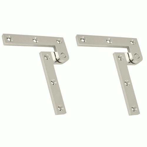 DELTANA 3 7/8 x 5/8 x 1 5/8 Inch Solid Brass Pivot Hinge (Polished Nickel Finish)