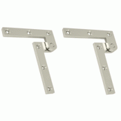 DELTANA 3 7/8 x 5/8 x 1 5/8 Inch Solid Brass Pivot Hinge (Polished Nickel Finish)