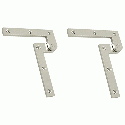 DELTANA 4 3/8 x 5/8 x 1 7/8 Inch Solid Brass Pivot Hinge (Polished Nickel)