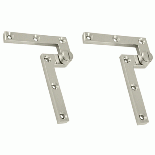 DELTANA 4 3/8 x 5/8 x 1 7/8 Inch Solid Brass Pivot Hinge (Polished Nickel Finish)