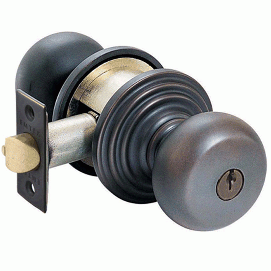 EMTEK Solid Brass Providence Key In Door Knob with Regular Rosette