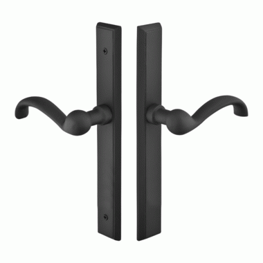 EMTEK Solid Brass Rectangular Euro Style Dummy Pair Multi Point Lock Trim (Matte Black Finish)