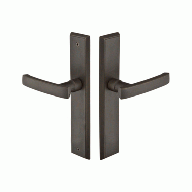 EMTEK Solid Brass Rectangular Euro Style Dummy Pair Multi Point Lock Trim (Medium Bronze Finish)