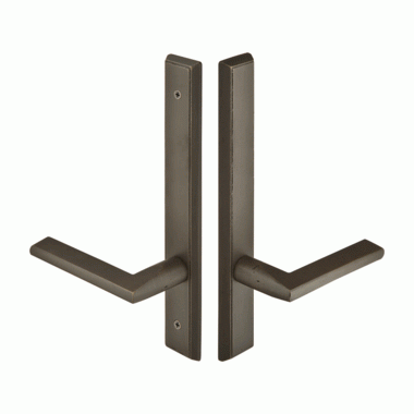 EMTEK Solid Brass Rectangular Style Dummy Pair Multi Point Lock Trim (Medium Bronze Finish)