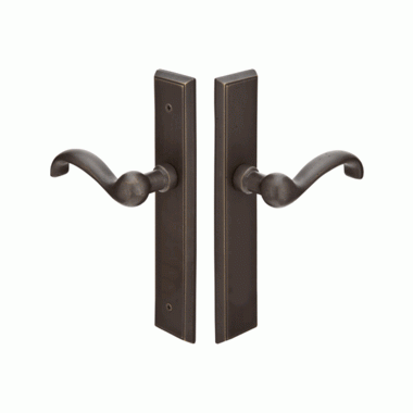 EMTEK Solid Brass Rectangular Style Dummy Pair Multi Point Lock Trim (Medium Bronze Finish)