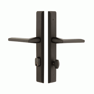 EMTEK Sandcast Bronze Stretto Rectangular Style Stretto Passage Entryway Set (Flat Black Finish)