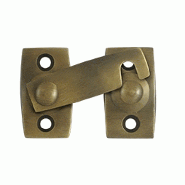 DELTANA 1 3/8 Inch Solid Brass Shutter Bar Door Latch (Antique Brass Finish)