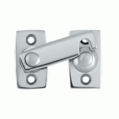 DELTANA 1 3/8 Inch Solid Brass Shutter Bar Door Latch (Polished Chrome Finish)