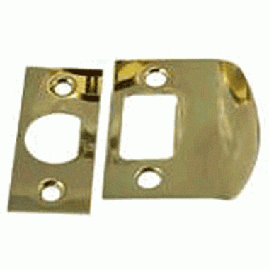 Copper Mountain Hardware Solid Brass Standard Strike Plate and Face Plate (Polished Brass Finish)