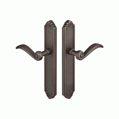 EMTEK Solid Brass Tuscany Style Dummy Pair Multi Point Lock Trim (Medium Bronze Finish)