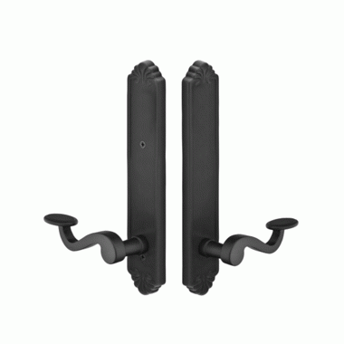 EMTEK Solid Brass Tuscany Style Dummy Pair Multi Point Lock Trim (Flat Black Finish)