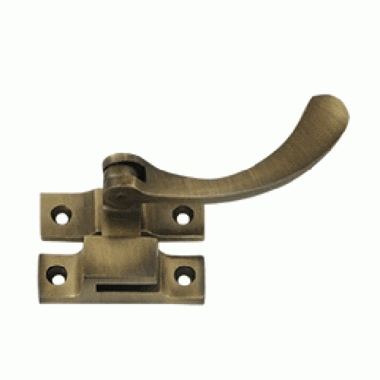 DELTANA 4 1/2 Inch Solid Brass Window Lock Casement Fastener (Antique Brass)