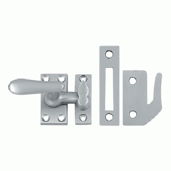 DELTANA 2 1/16 Inch Solid Brass Window Lock Casement Fastener (Brushed Chrome Finish)