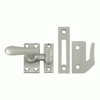 DELTANA 2 1/16 Inch Solid Brass Window Lock Casement Fastener (Brushed Nickel Finish)