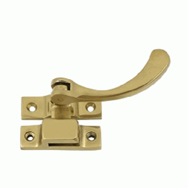 DELTANA 4 1/2 Inch Solid Brass Window Lock Casement Fastener (Polished Brass Finish)