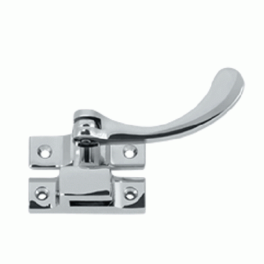 DELTANA 4 1/2 Inch Solid Brass Window Lock Casement Fastener (Polished Chrome Finish)