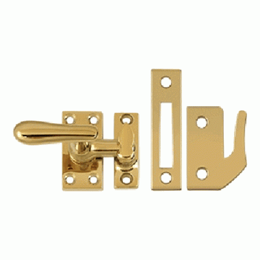 DELTANA 2 1/16 Inch Solid Brass Window Lock Casement Fastener (PVD Finish)