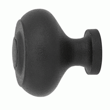 EMTEK 1 Inch Wrought Steel Brittany Knob (Matte Black Finish)